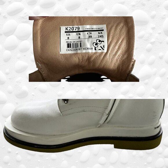 White Faux Leather Boots Size 8 - Picture 9 of 9